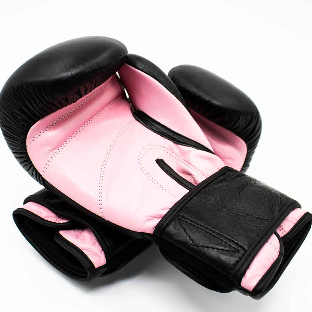 Kinder bokshandschoenen XPRT Top Gloves zwart roze leer